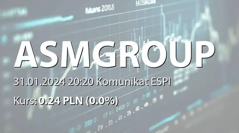 ASM Group S.A.: Terminy przekazywania raportów okresowych w 2024 roku (2024-01-31)