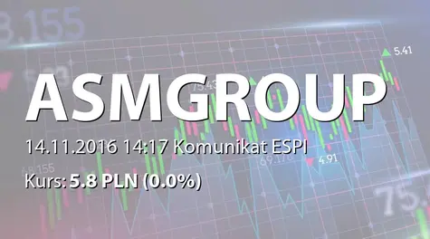 ASM Group S.A.: Zamiar przekazywania SA-QSr (2016-11-14)