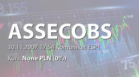 Asseco Business Solutions S.A.: Rejestracja podwyższenia kapitału w KRS - korekta raportu nr 11/2007  (2007-11-30)