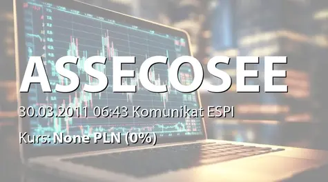 Asseco South Eastern Europe S.A.: Rekomendacja zarządu dot. wypłaty dywidendy - 0,26 zł (2011-03-30)