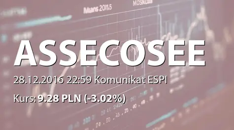Asseco South Eastern Europe S.A.: Zbycie akcji przez EBOR (2016-12-28)