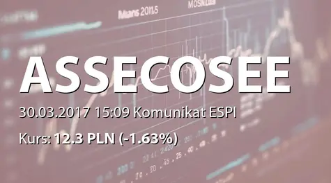 Asseco South Eastern Europe S.A.: ZWZ - podjęte uchwały: wypłata dywidendy - 0,48 PLN, zmiany w RN (2017-03-30)