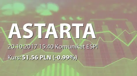 Astarta Holding PLC: 3Q2017  trading update (2017-10-20)
