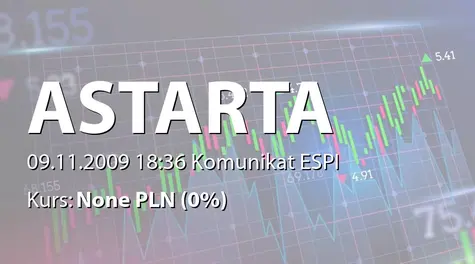 Astarta Holding PLC: Notification on the acquisition of a significant block of shares in ASTARTA Holding N.V. (2009-11-09)