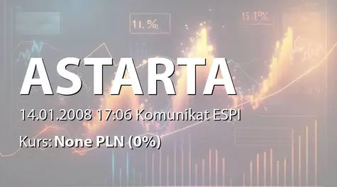 Astarta Holding PLC: Prognozy wyników finansowych na lata 2007-2011 (2008-01-14)