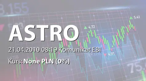 ASTRO S.A.: Informacja dot.  przygotowania do przeprowadzenia nowej emisji akcji (2010-04-21)