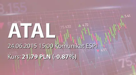 ATAL S.A.: Rejestracja w KRS podwyższenia kapitału (2015-06-24)