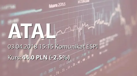 ATAL S.A.: Sprzedaż mieszkań w I kwartale 2018 (2018-04-03)