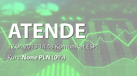 Atende S.A.: Rejestracja zmian w Statucie Spółki &#8211; zmiana firmy Spółki na Atende S.A. (2013-04-12)