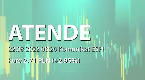 Atende S.A.: Szacunkowe wybrane skonsolidowane wyniki finansowe za I półrocze i II kwartał 2022 (2022-08-22)