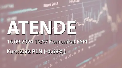 Atende S.A.: Zmiana harmonogramu w realizacji umowy z PGE Obrót SA i PGE Dystrybucja SA (2024-09-16)