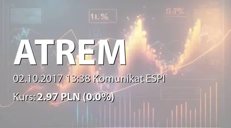 Atrem S.A.: Oddalenie wniosku o zabezpieczenie roszczenia przed wytoczeniem powództwa (2017-10-02)