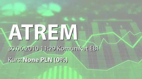 Atrem S.A.: OĹwiadczenie Atrem SA o przestrzeganiu zasad ładu korporacyjnego (2010-06-30)