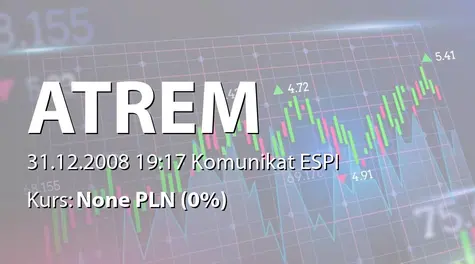 Atrem S.A.: Rejestracja akcji serii A w KDPW (2008-12-31)