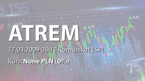 Atrem S.A.: Umowa Contrast sp. z o.o. z PBG SA - 1,6 mln zł (2009-03-17)