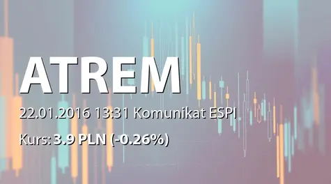 Atrem S.A.: Umowa Contrast sp. z o.o. z Tauron Dystrybucja SA - 7,9 mln PLN (2016-01-22)