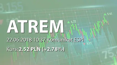 Atrem S.A.: Wybór oferty Spółki przez Energa-Operator SA (2018-06-22)