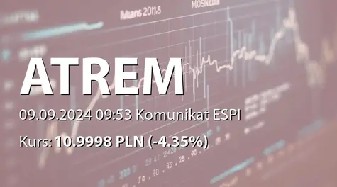 Atrem S.A.: Umowa na realizację zespołu elektroenergetycznych linii kablowych SN wraz z liniami światłowodowymi (2024-09-09)