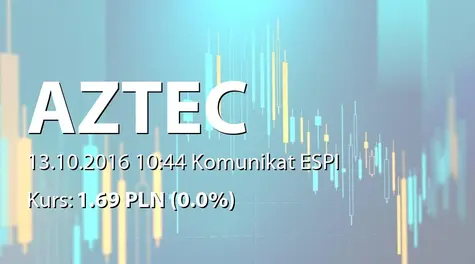 AZTEC International S.A.: Umowa z międzynarodowym holdingiem - 1 mln EUR (2016-10-13)