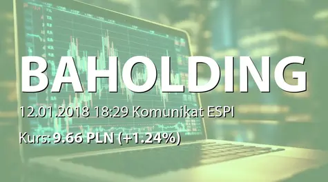 British Automotive Holding S.A. w upadłości: Zbycie akcji przez Książek Holding  sp. z o.o. (2018-01-12)