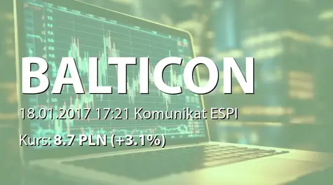 Balticon S.A.: Nabycie akcji przez BLT Assets sp. z o.o. (2017-01-18)