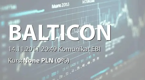 Balticon S.A.: Raport miesięczny za październik 2011 roku (2011-11-14)