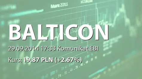 Balticon S.A.: Zawieszenie obrotu akcjami w związku z ich scaleniem (2014-09-29)