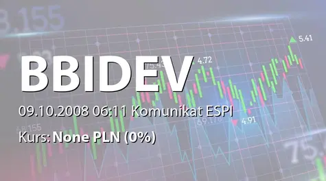 BBI Development S.A.: Podpisanie listu intencyjnego dot. połączenia z Juvenes sp. z o.o. (2008-10-09)