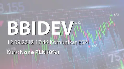 BBI Development S.A.: Przedterminowa spłata kredytu przez Mazowieckie Towarzystwo Powiernicze sp. z o.o. Projekt Developerski 1 SKA (2012-09-12)