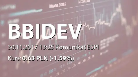 BBI Development S.A.: Uchwalenie przez Radę m. st. Warszawy miejscowego planu zagospodarowania przestrzennego (2017-11-30)