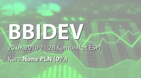 BBI Development S.A.: Umowa ramowa o wspólnym przedsięwzięciu pomiędzy Juvenes sp. z o.o. a Warszawską Spółdzielnią Spożywców Społem Śródmieście (2010-08-20)