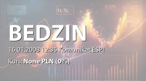 EC BĘDZIN S.A.: Aneks do umowy z Bankiem Pekao SA - 23 mln zł (2008-01-16)