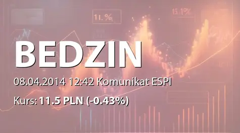 EC BĘDZIN S.A.: Rejestracja Elektrociepłowni Będzin sp. z o.o. w KRS (2014-04-08)