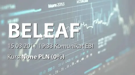 BeLeaf S.A.: Cena emisyjna akcji serii D - 0,02 zł (2011-03-15)