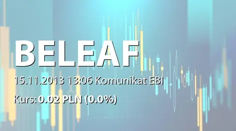 BeLeaf S.A.: Umowa inwestycyjna z Nanotel SA (2013-11-15)