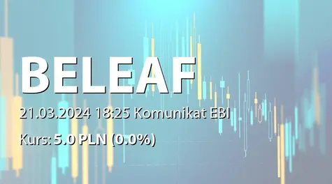 BeLeaf S.A.: Zawieszenie obrotu akcjami Spółki (2024-03-21)