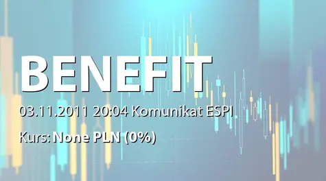 Benefit Systems S.A.: Zakup udziałów Benefit Intellectual Property sp. z o.o. (2011-11-03)
