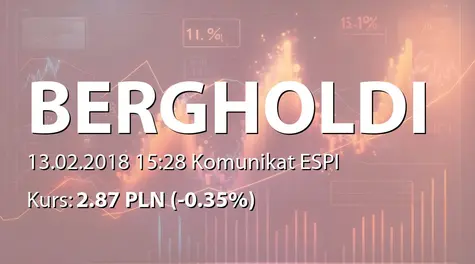 Berg Holding S.A. w restrukturyzacji: Sprzedaż akcji spółki zależnej (2018-02-13)