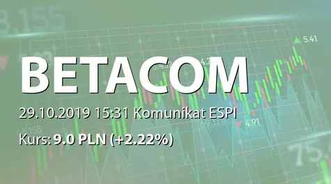 Betacom S.A.: Aneks do umowy kredytowej z Bankiem Pekao SA (2019-10-29)