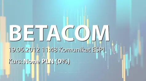 Betacom S.A.: Rekomendacja zarządu dot. wypłaty dywidendy - 0,60 zł (2012-06-19)