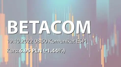 Betacom S.A.: Umowa kredytowa z Bankiem PKO SA (2022-10-19)