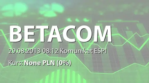 Betacom S.A.: Wybór audytora - Grant Thornton Frąckowiak sp. z o.o. s.k.  (2013-08-29)