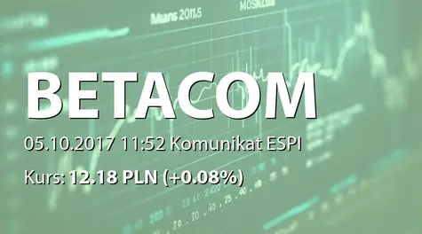 Betacom S.A.: Zestawienie transakcji na akcjach (2017-10-05)