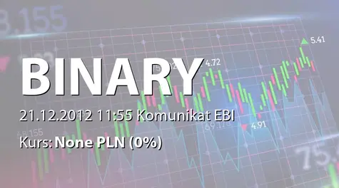 Binary Helix S.A.: Rozszerzenie kanałów dystrybucji (2012-12-21)