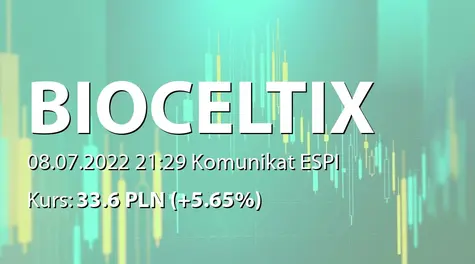 Bioceltix S.A.: Ustalenie ceny emisyjnej akcji serii I (2022-07-08)