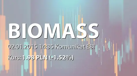 Biomass Energy Project S.A.: Terminy przekazywania raportów okresowych w 2015 roku (2015-01-02)