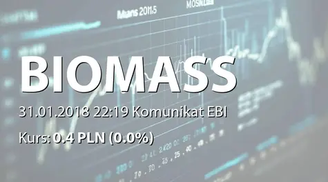 Biomass Energy Project S.A.: Terminy publikacji raportĂłw okresowych w 2018 roku - korekta raportu (2018-01-31)
