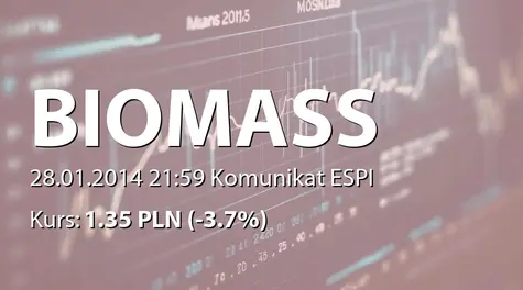 Biomass Energy Project S.A.: Zmiana stanu posiadania akcji Spółki - informacja pierwotnie przekazana w systemie EBI (2014-01-28)