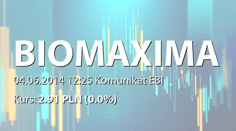 Biomaxima S.A.: Raport miesięczny za maj 2014 r. (2014-06-04)