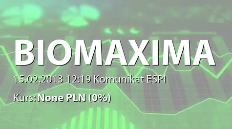 Biomaxima S.A.: Sprzedaż akcji przez Ipopema TFI SA (2013-02-15)